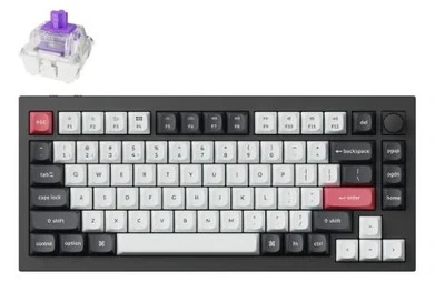 [KEYC-Q1H-M1] Keychron Q1 HE QMK Wireless Fully Assemble Knob Carbon Black Gateron Double-Rail Magnetic Nubela Switch Custom Keyboard