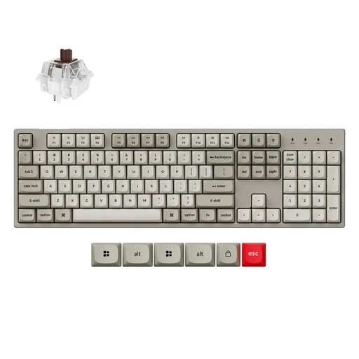 [KEYC-C2PX-M3] Keychron C2 Pro 8K QMK Wired RGB Backlight Hot-Swap Keychron Super BROWN Switch Mechanical Keyboard