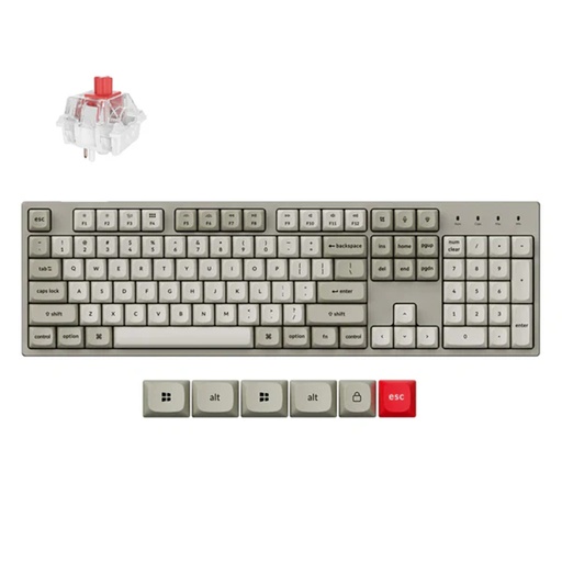 [KEYC-C2PX-M1] Keychron C2 Pro 8K QMK Wired RGB Backlight Hot-Swap Keychron Super RED Switch Mechanical Keyboard