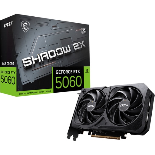 [GeForce RTX 5060 8G SHADOW 2X OC] MSI NVIDIA GeForce RTX 5060 8GB SHADOW 2X OC 8GB GDDR7 Graphics Card