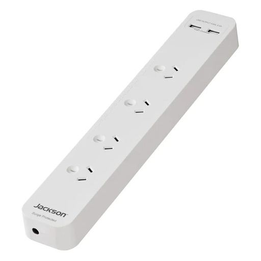 [PT2929SUSB] Jackson Surge Protected 2x USB Port Powerboard - 4 Outlets