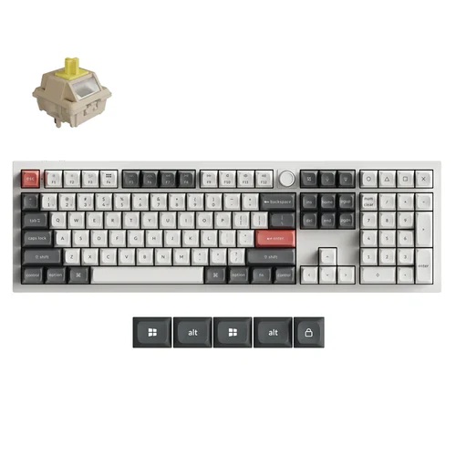 [KEYC-Q6U-P4] Keychron Q6 Ultra 8K Wireless White Silk POM Switch BANANA Custom Mechanical Keyboard