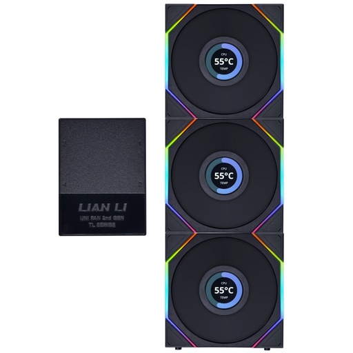 Lian Li UNI FAN TL120 LCD 120mm RGB - Triple Pack With Controller