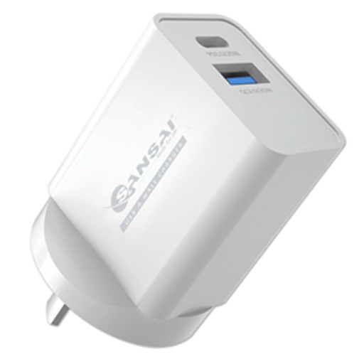 [HW-311B] Sansai USB-C and USB-A 20W Wall Charger