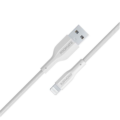 PROMATE USB-A to Lightning 1M 20W Cable - White