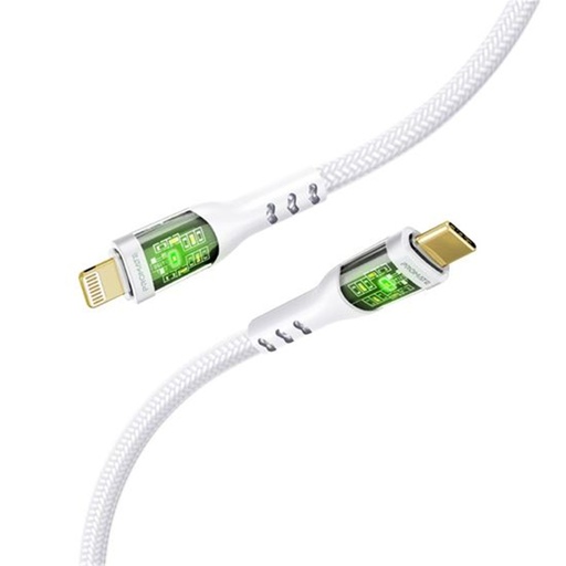 [TRANSLINE-CC-WHT] PROMATE USB-C to C 1.2M 60W Cable - Transparent End White