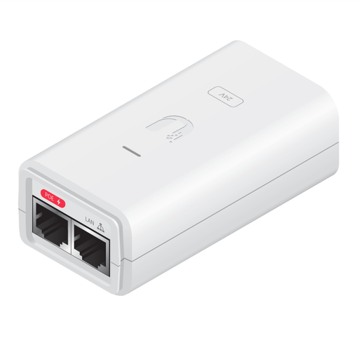 [POE-24-7W-G-WH] Ubiquiti 24V 0.3A White Gigabit Power over Ethernet Injector